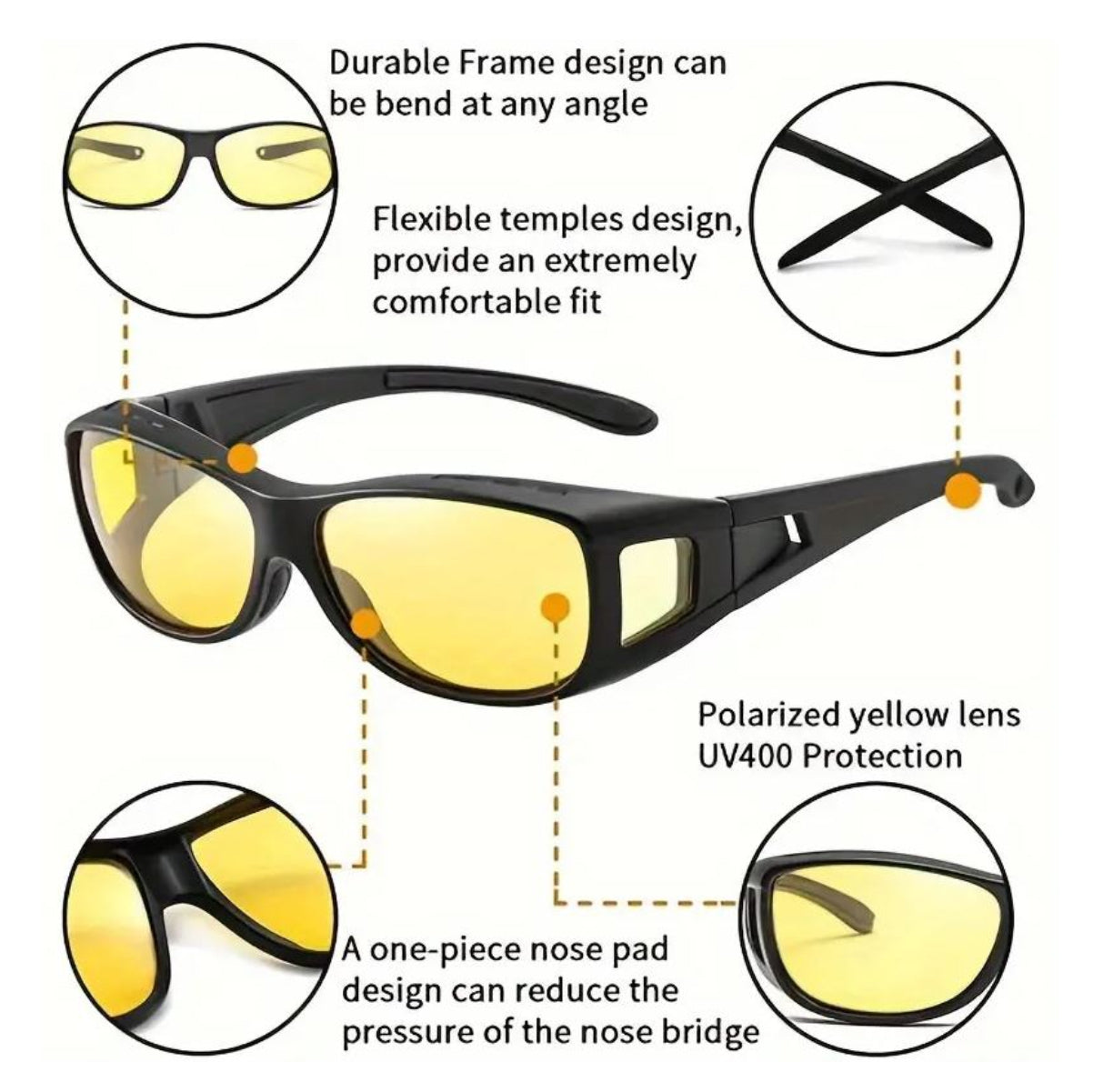 Gafas Unisex Lentes HD Visión Filtro UV Par 2