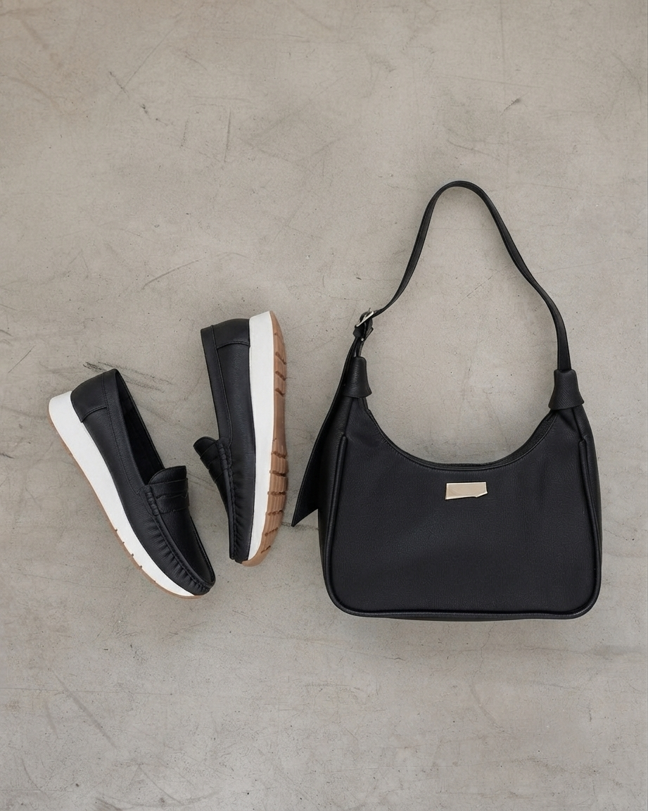 ¡Combo! Mocasín Dama Penny + Bolso
