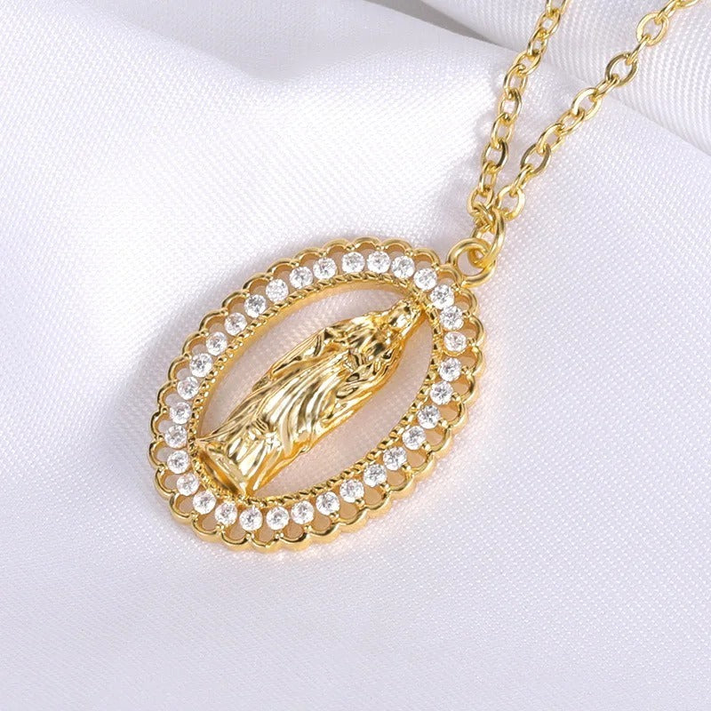 Collar Virgen Maria con Caja Regalo