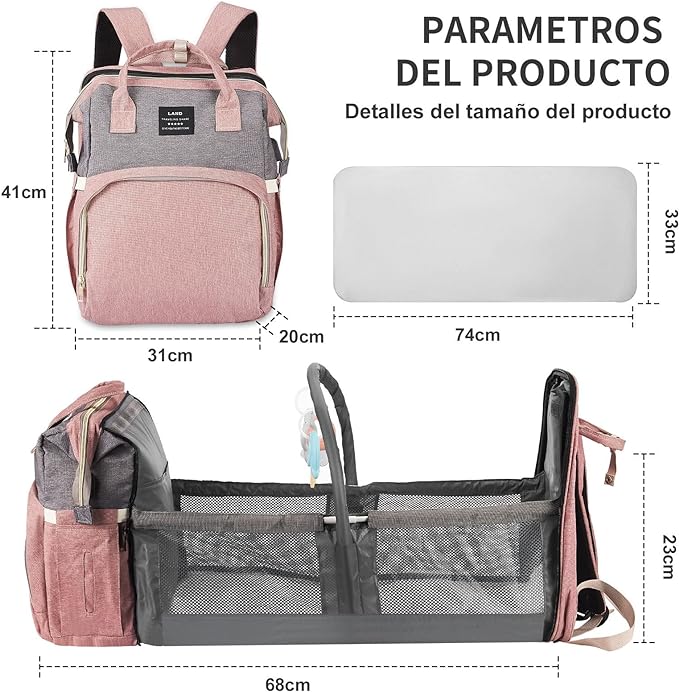 Pañalera Multifuncional Morral Cambiador