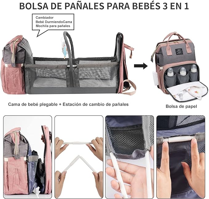 Pañalera Multifuncional Morral Cambiador