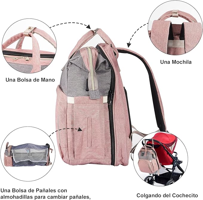 Pañalera Multifuncional Morral Cambiador