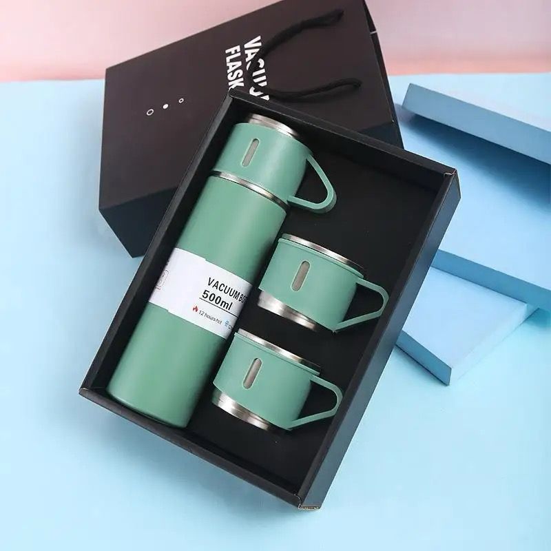 Termo con Taza Para Café Acero