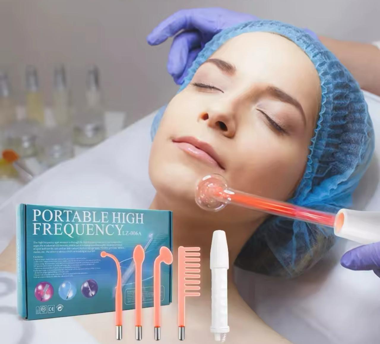 Alta Frecuencia Portátil Facial y Corporal 4 Electrodos