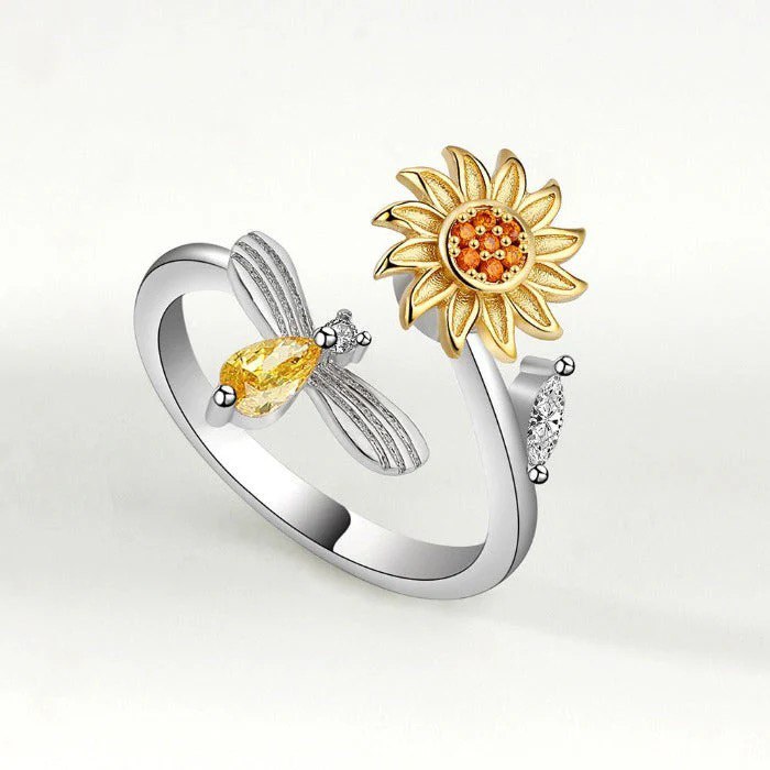 Set X 2 Anillo Girasol Giratorio