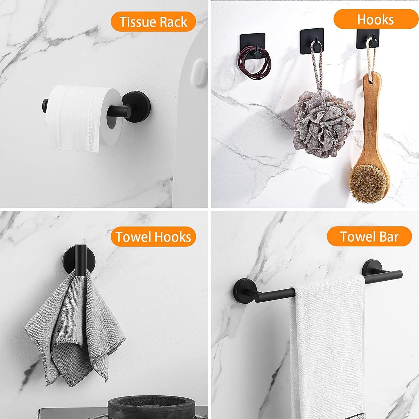 Juego Sets de Accesorios Para Baño Inoxidable