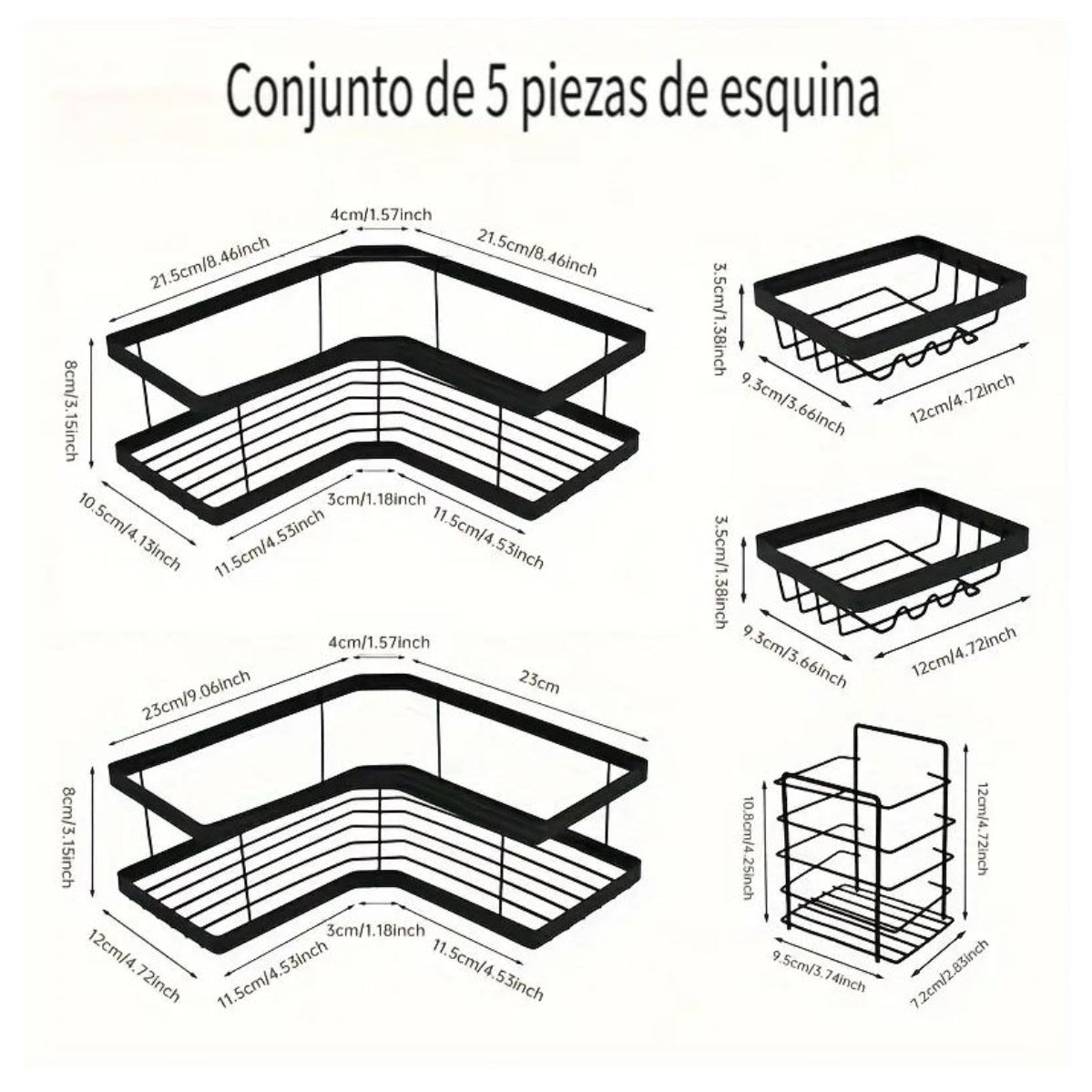 Organizador de 5 Piezas Esquinero con Adhesivo
