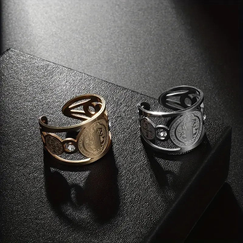 Anillo Sello San Benito + Caja de Regalo