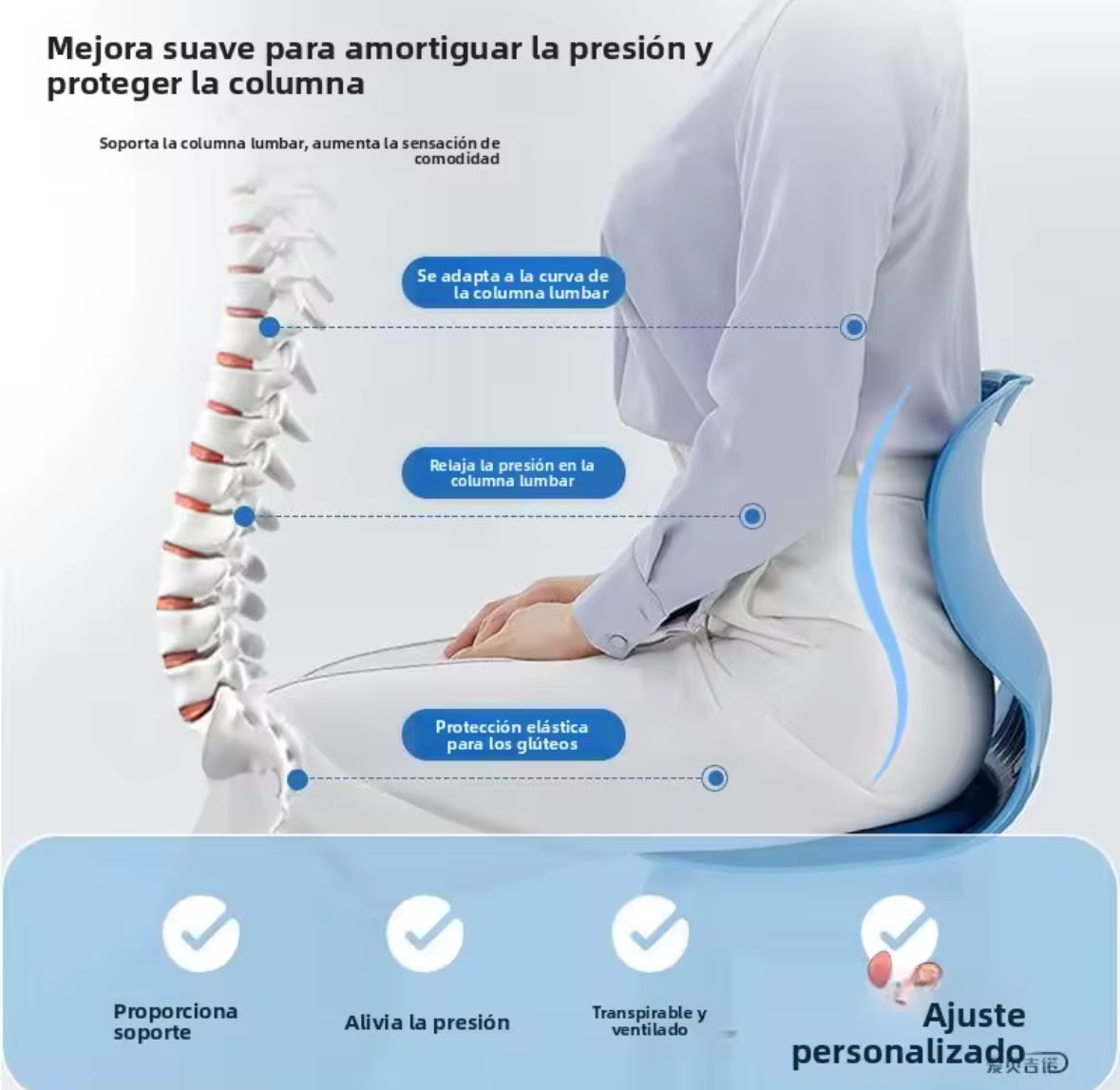 Protector Lumbar Cintura Asiento Correcto