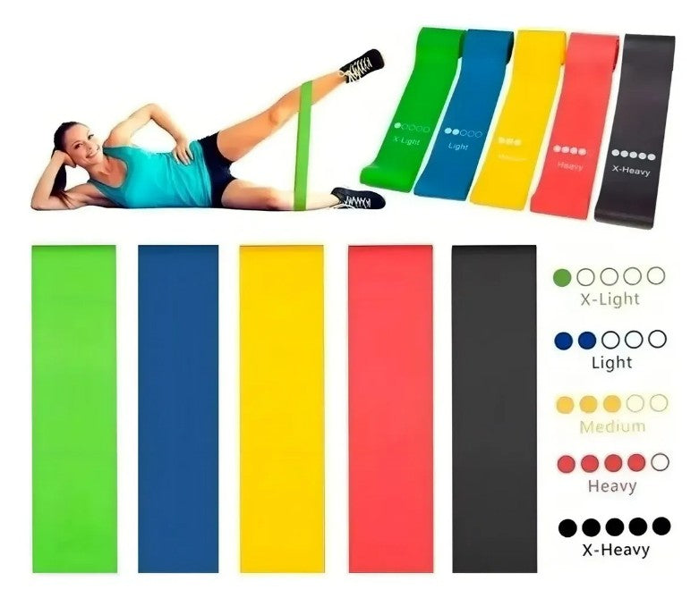 Bandas de Resistencia X5 PZ Yoga Pilates