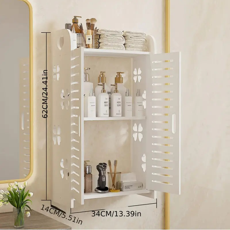 Estante de Baño de 3 Niveles con Puerta