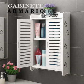 Estante de Baño de 3 Niveles con Puerta