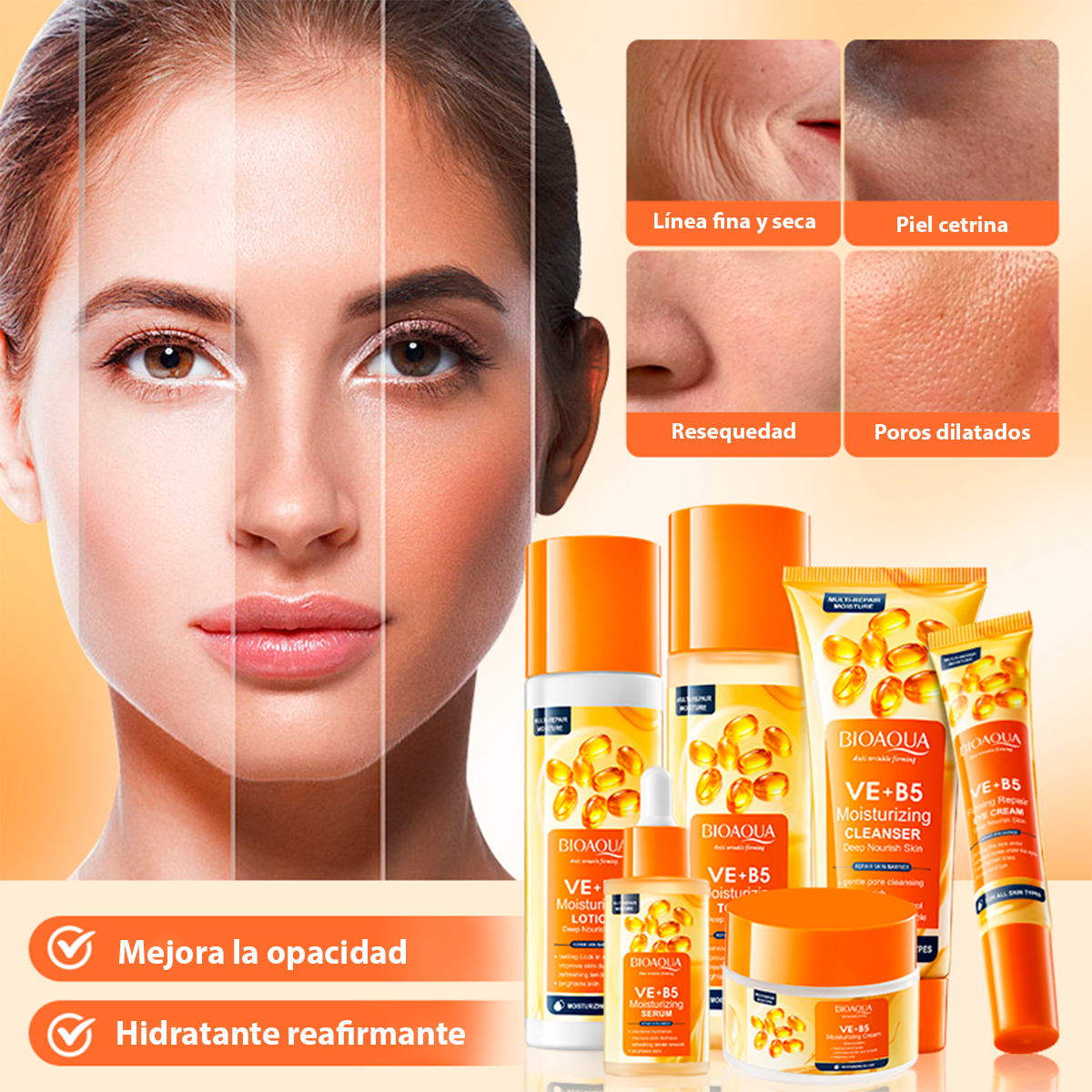 Kit Vitamina E+B5 Bioaqua 6 Piezas