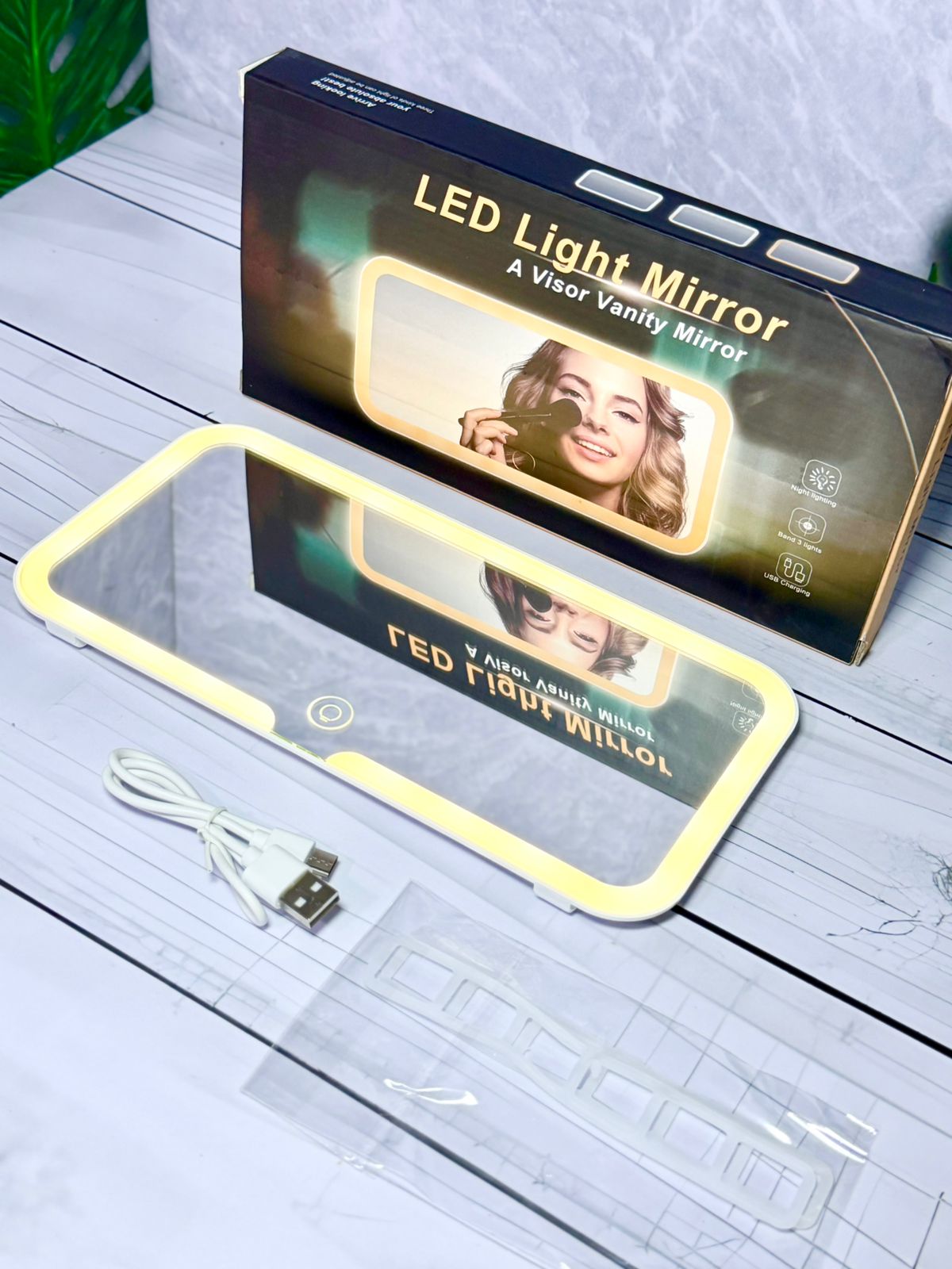 Espejo Para Carro de Maquillaje Luz Led