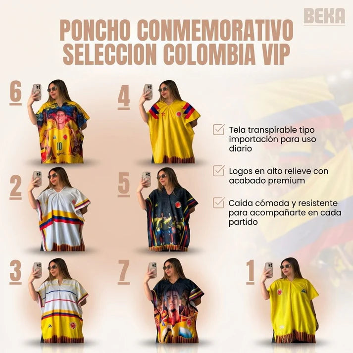 Combo Poncho + Sombrero Selección Colombia