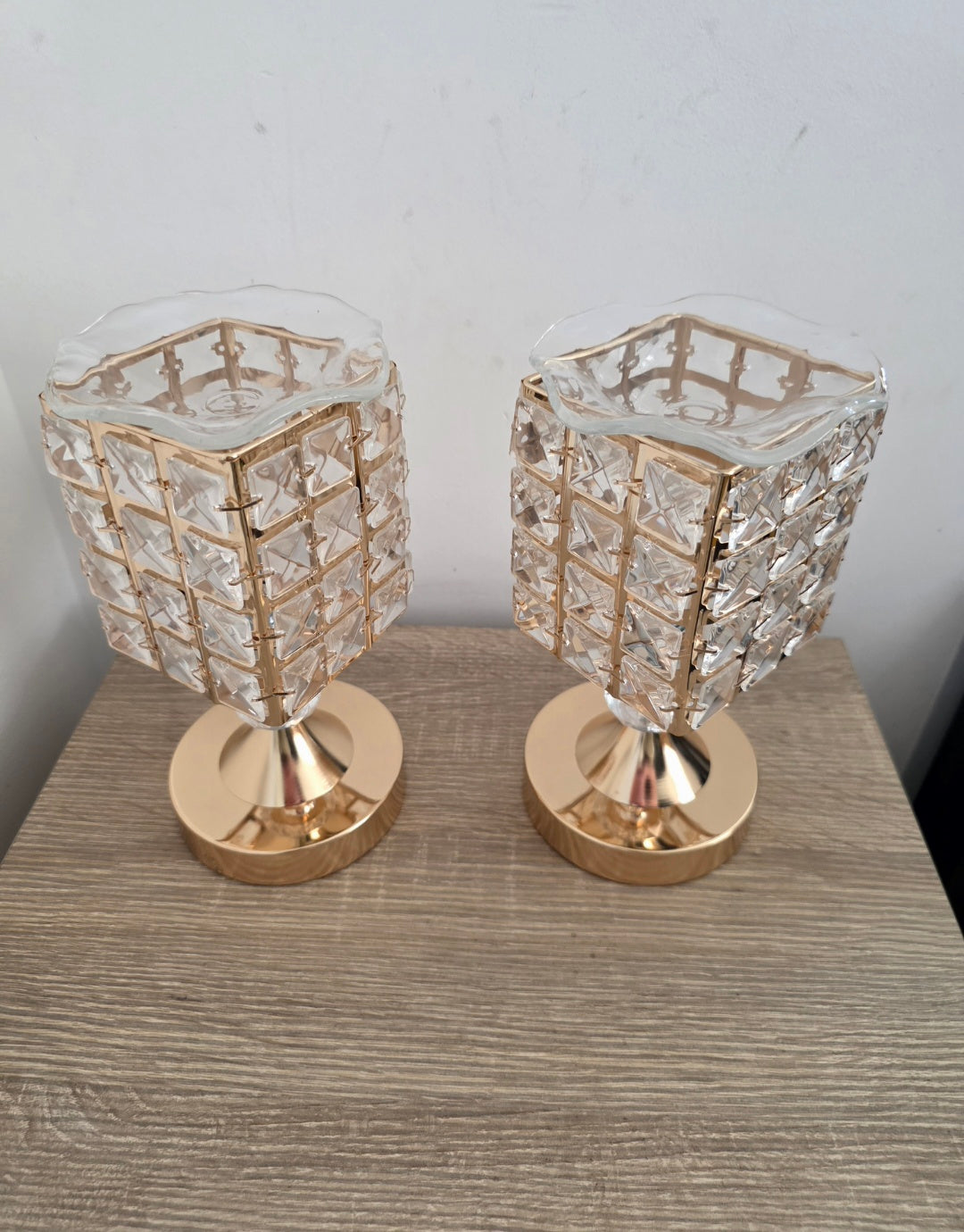 Lámparas de Mesa con Pebetero Dorada X 2