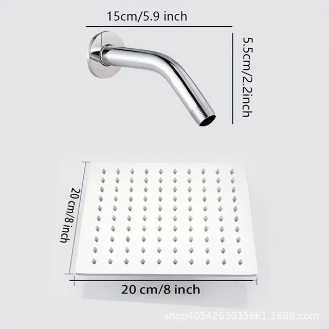 Ducha Cuadrada 20 x 20 + Niple 16 cms