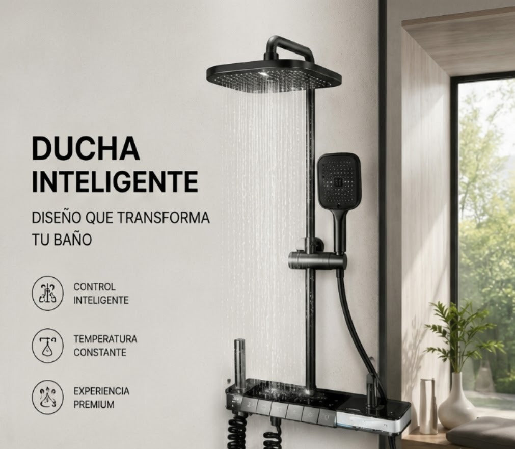 Ducha Multifuncional Negra Sin Luz Led