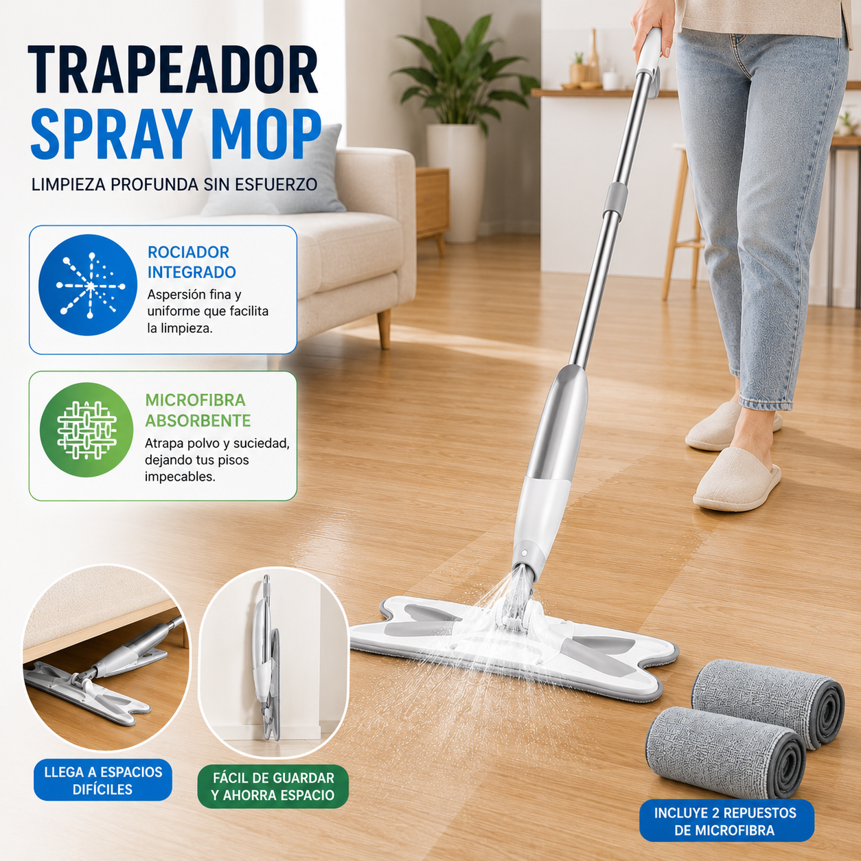 Trapeador Mágico con Spray 360°