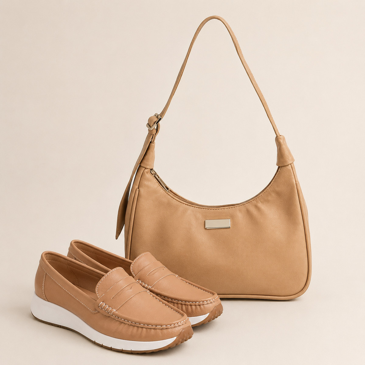 ¡Combo! Mocasín Dama Penny + Bolso