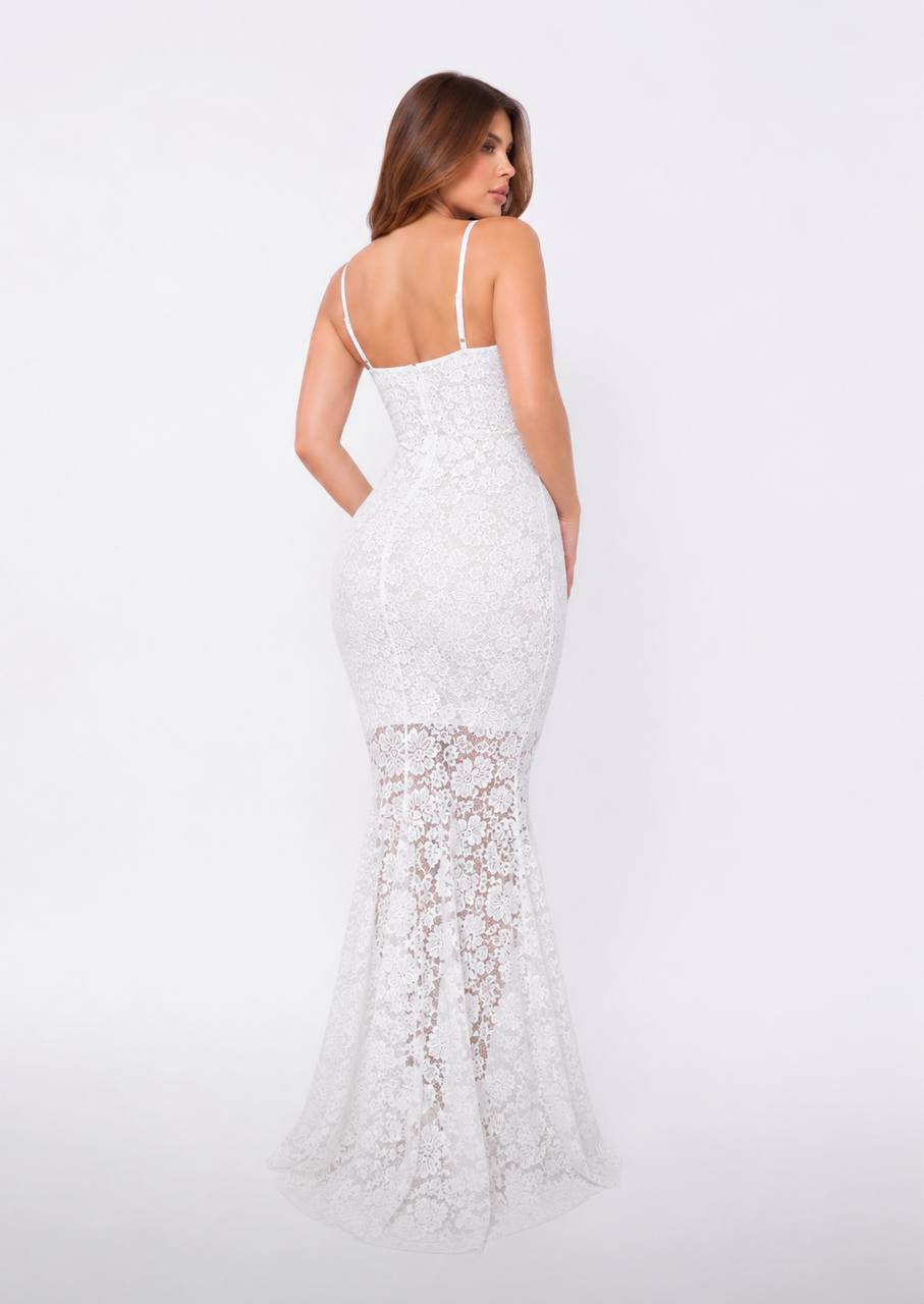 Vestido Largo Blonda Lauren