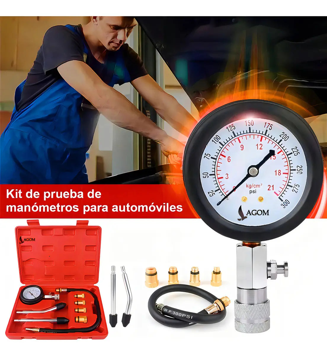 Kit Presión Motor Gasolina 300 Psi