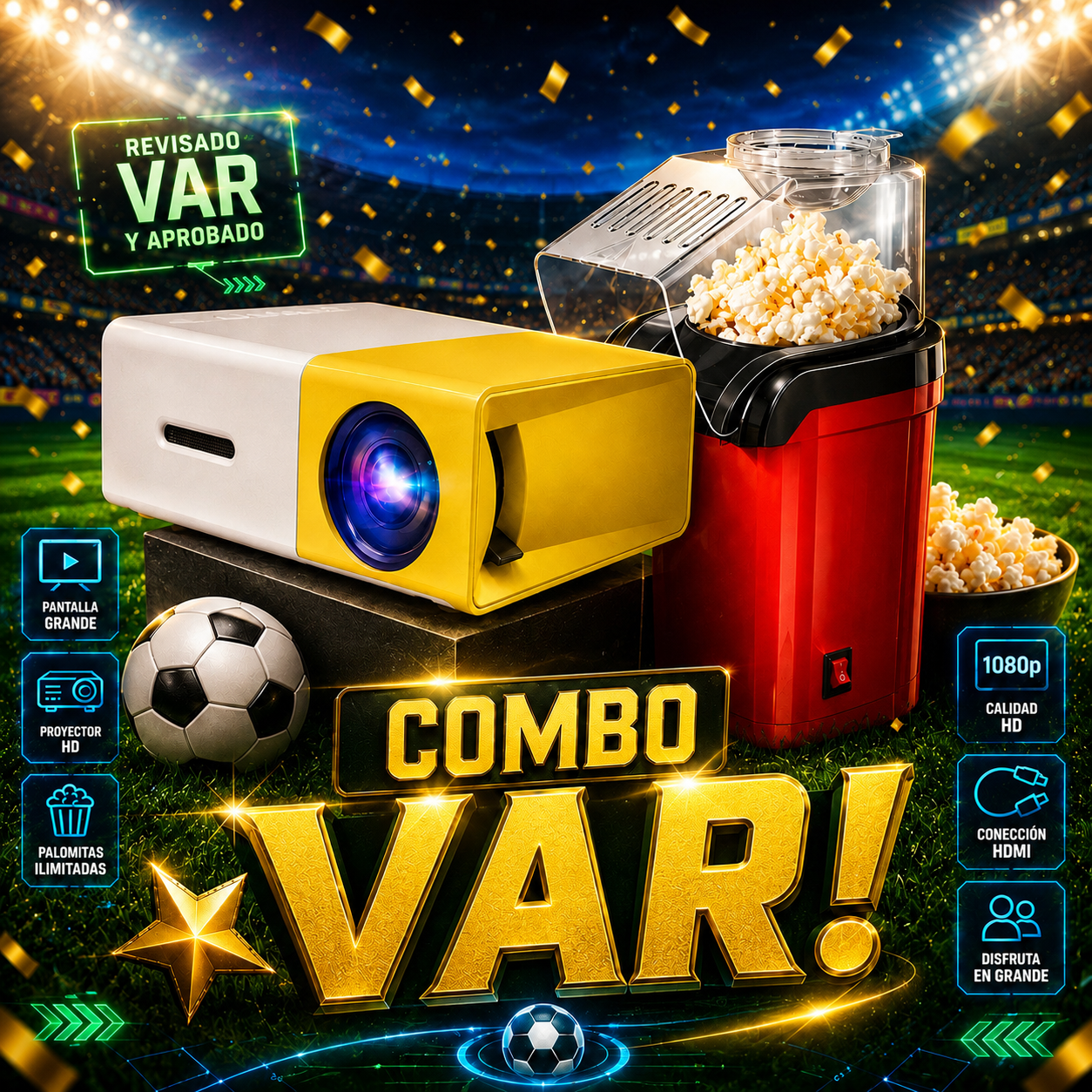 Combo Var: Crispetera + Proyector