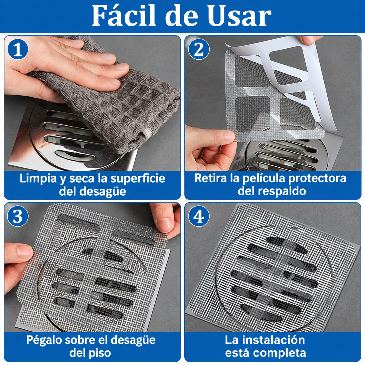 Mallas Adhesivas Para Ducha Sifón X10
