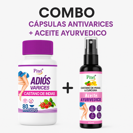 Capsulas Anti Varices + Aceite Ayurvédico