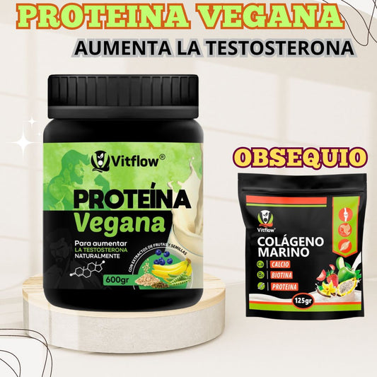 Combo Proteína Vegana Por 600 Gr + Más Regalo De Colágeno Marino