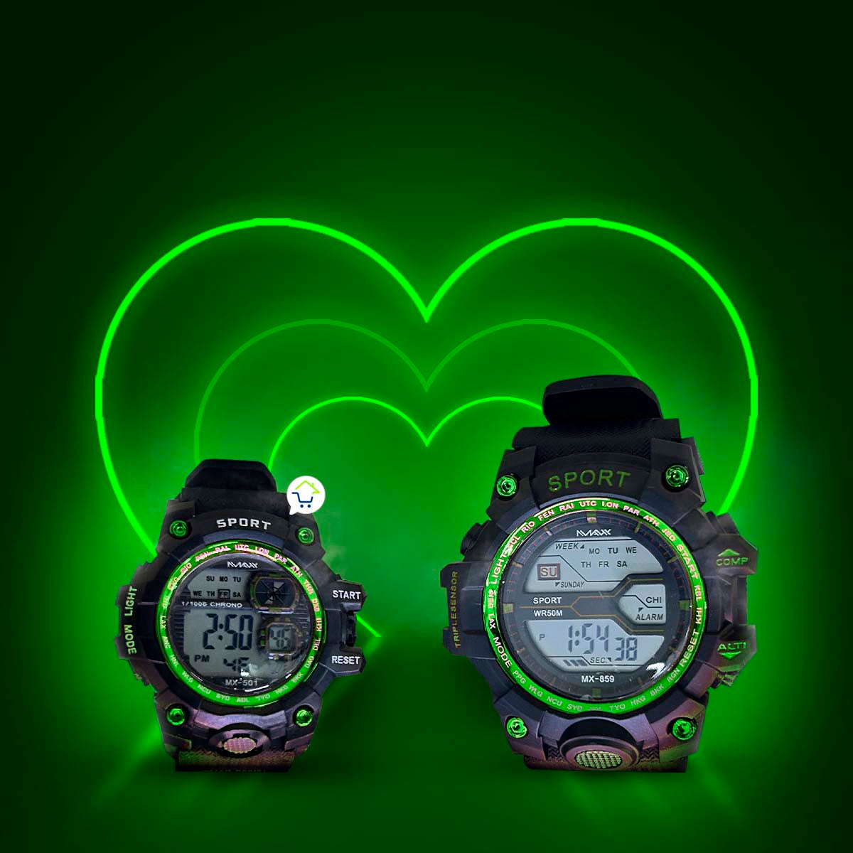 Combo Relojes Pareja Led Digital RLJX2