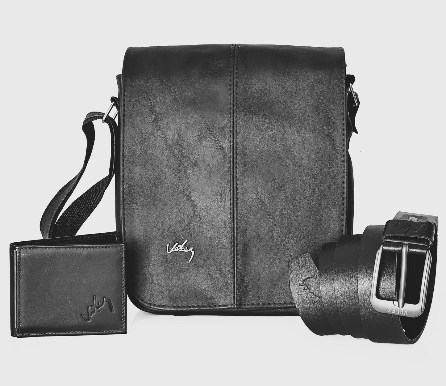 Combo Hombre Velez: Bolso 27 cm + Correa + Billetera