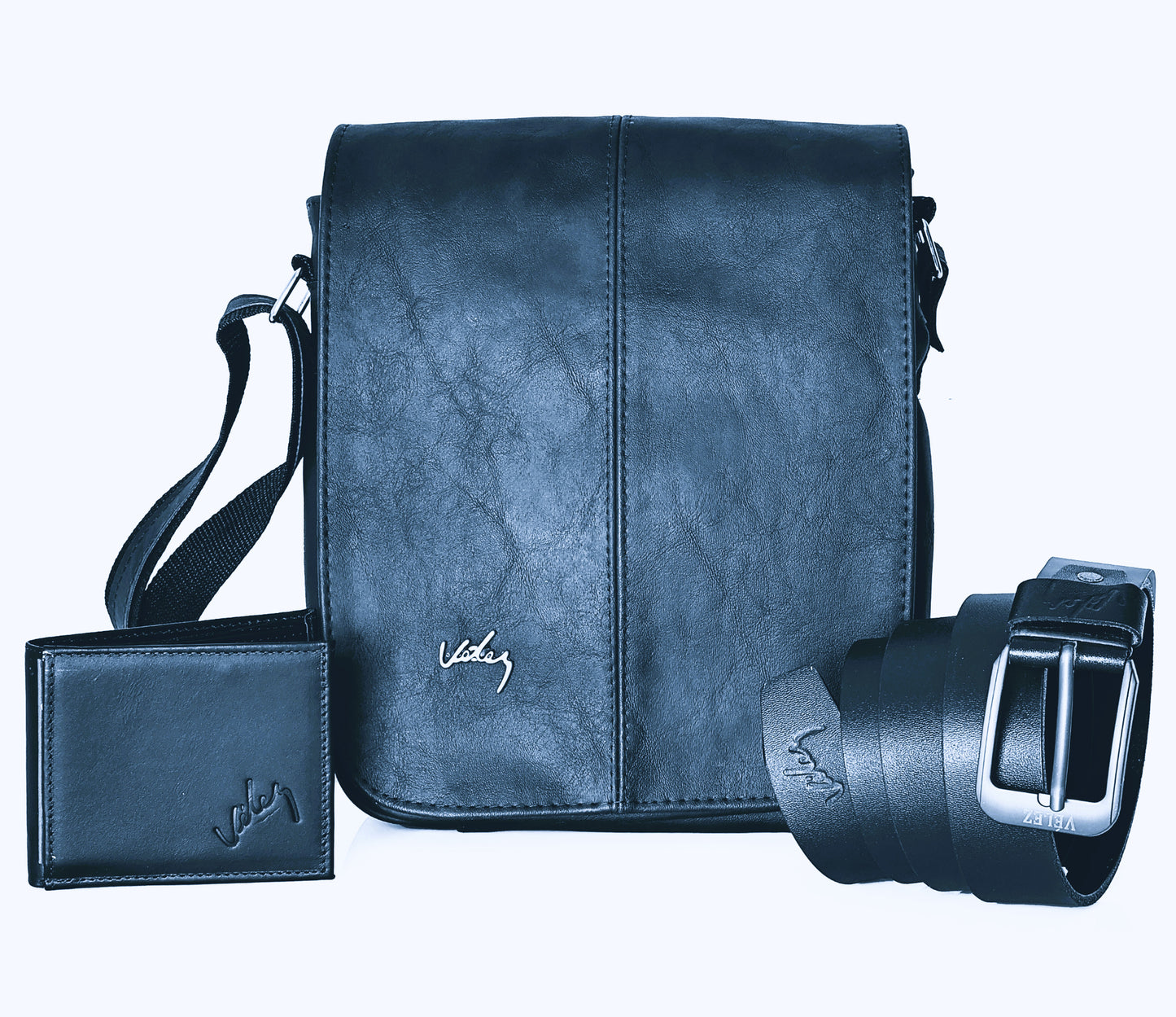 Combo Hombre Velez: Bolso 27 cm + Correa + Billetera