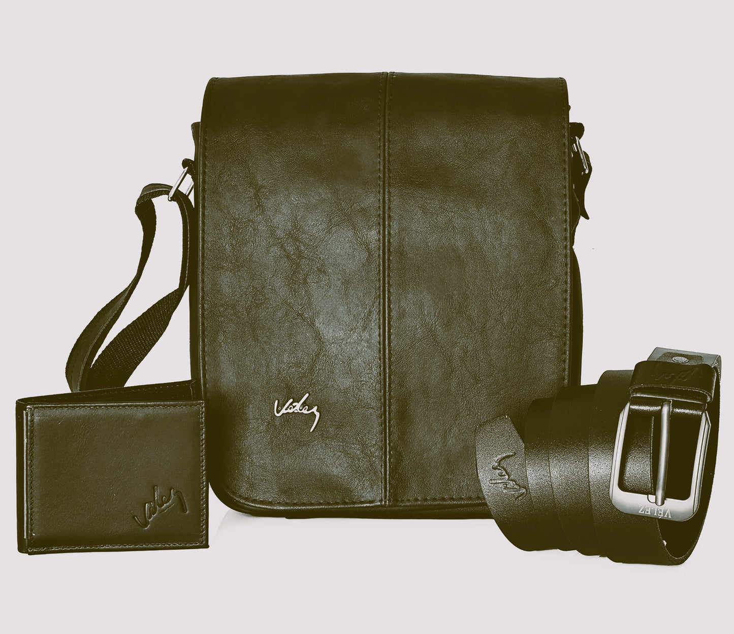 Combo Hombre Velez: Bolso 27 cm + Correa + Billetera