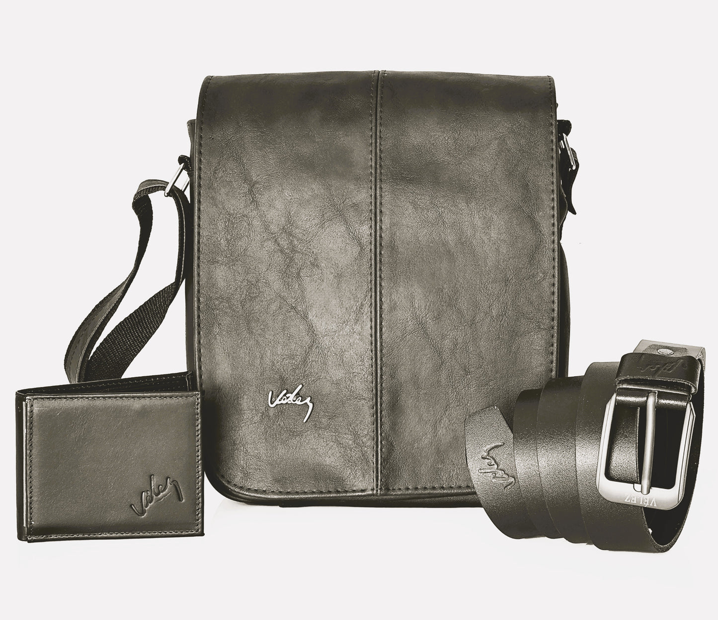 Combo Hombre Velez: Bolso 27 cm + Correa + Billetera