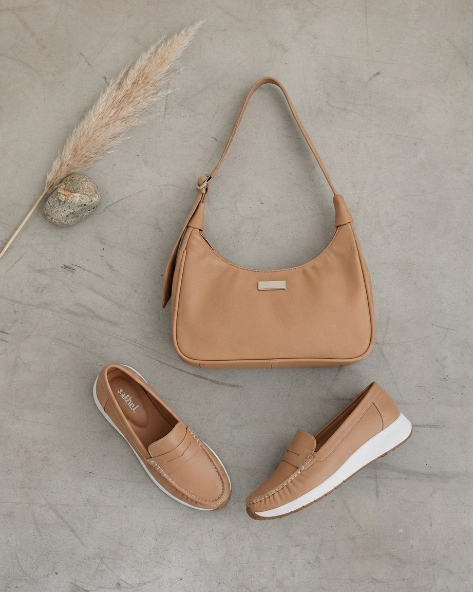 ¡Combo! Mocasín Dama Penny + Bolso